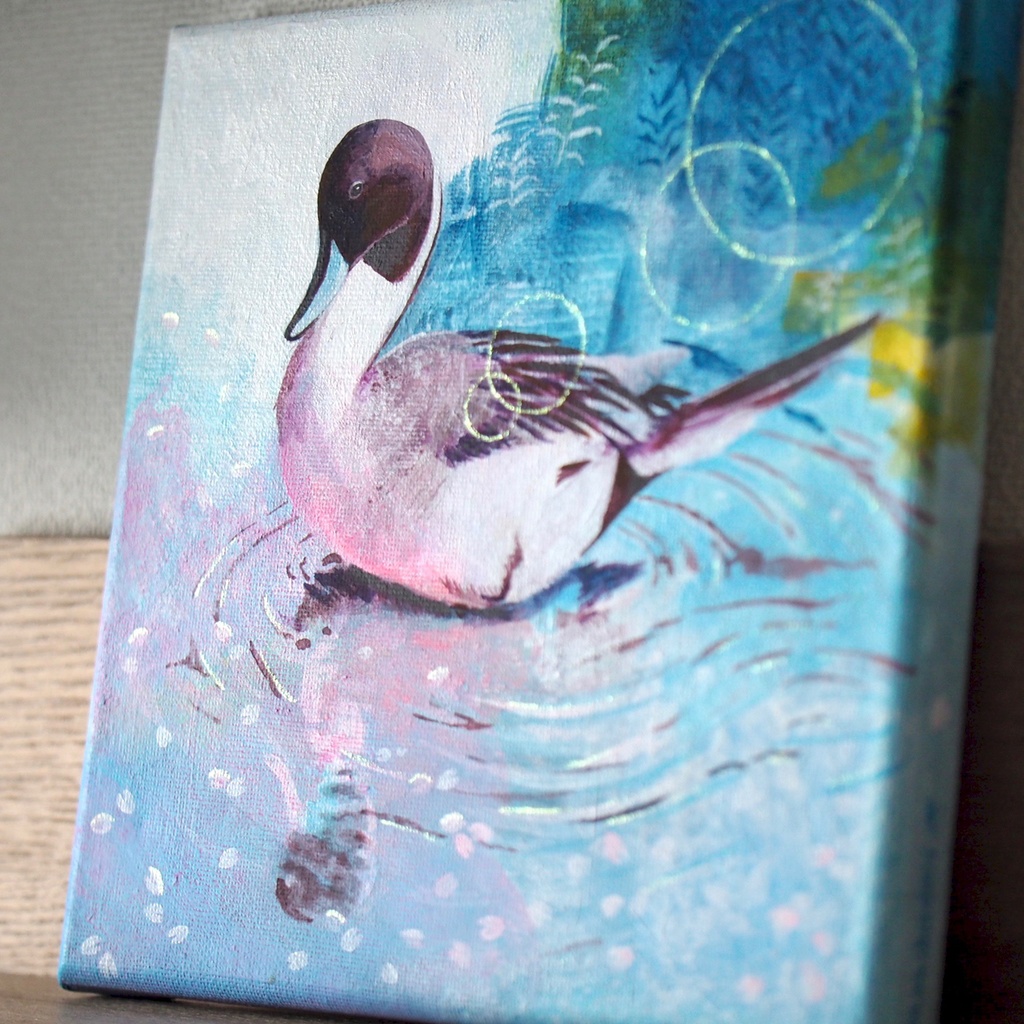 原画》旅立つ君へ贈る花《キャンバスsizeS0号》