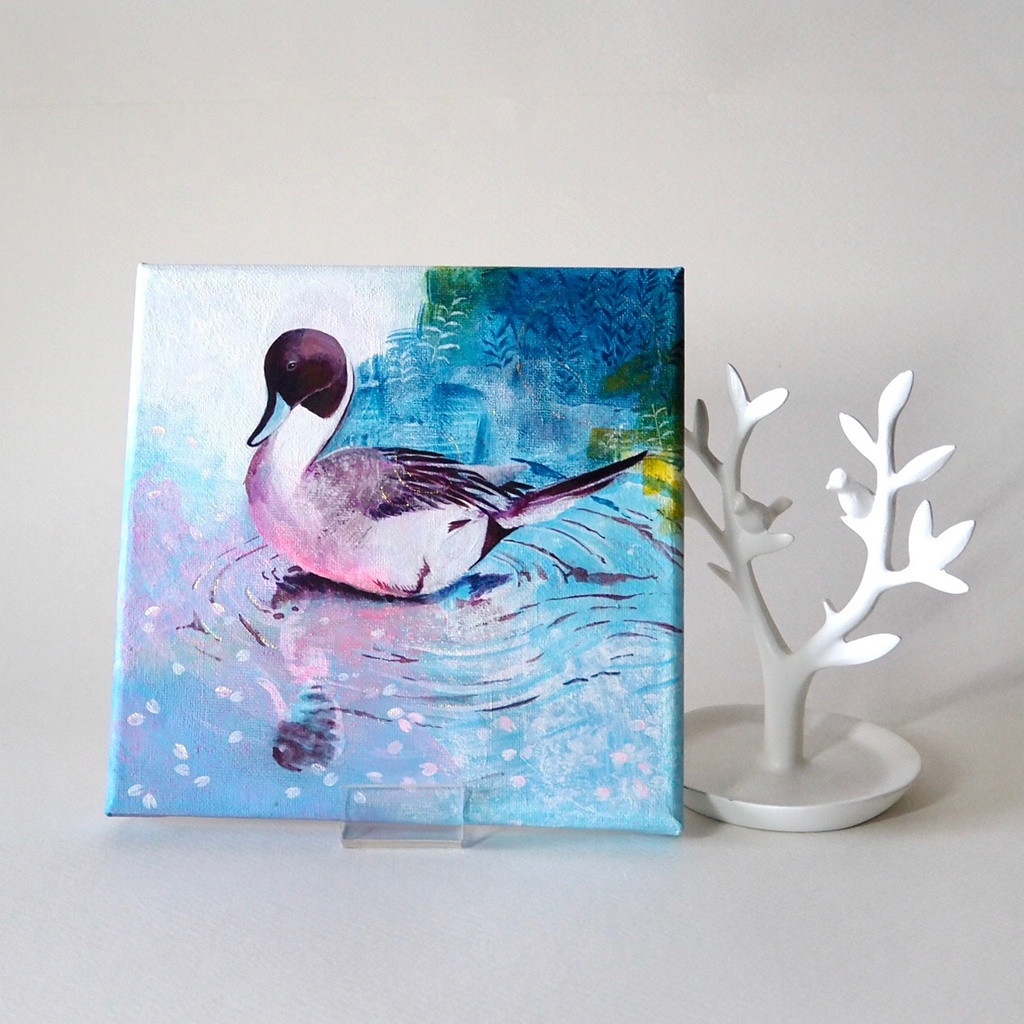 原画》旅立つ君へ贈る花《キャンバスsizeS0号》