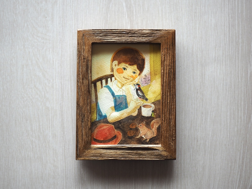 水彩 原画 額入「ピノキオ」