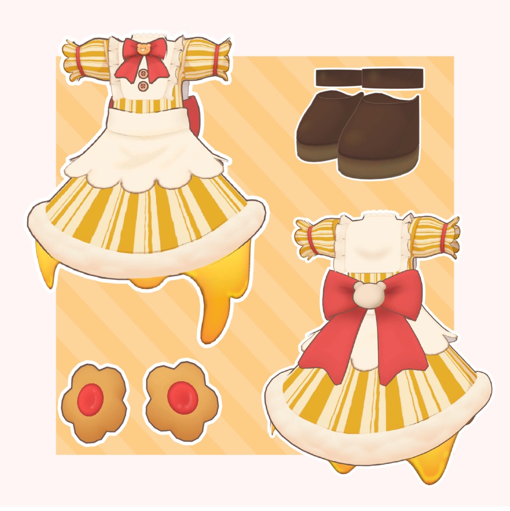 【SALE 700円→300円】【まめふれんず対応衣装】おかしなはちみつワンピ