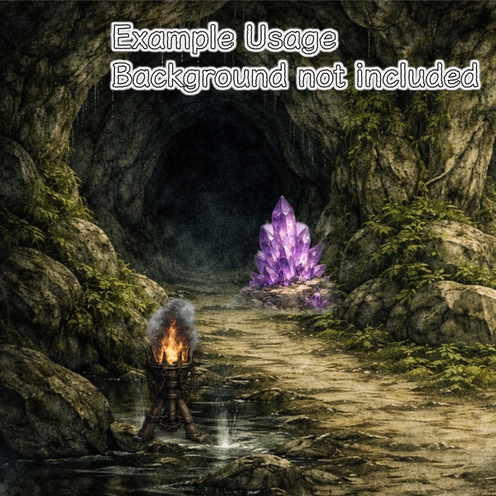 TRPG小物素材|ダンジョン探索アイテムセット(11点 / 透過PNG)