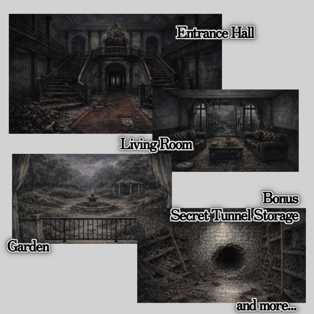 廃墟の洋館TRPG背景素材集② Ruined Mansion Background Set Vol.2