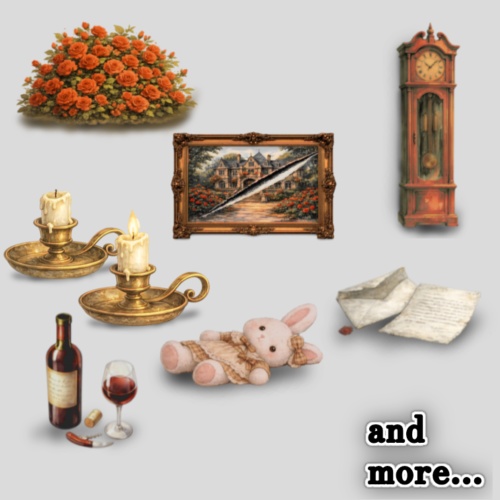 薔薇の洋館TRPG小物素材集① Rose Mansion Props Set Vol.1