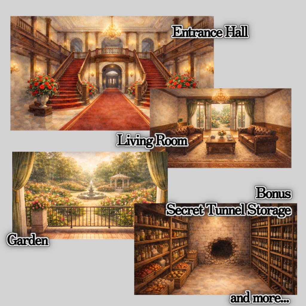 薔薇の洋館TRPG素材集 完全版① / Rose Mansion Complete TRPG Asset Set Vol.1