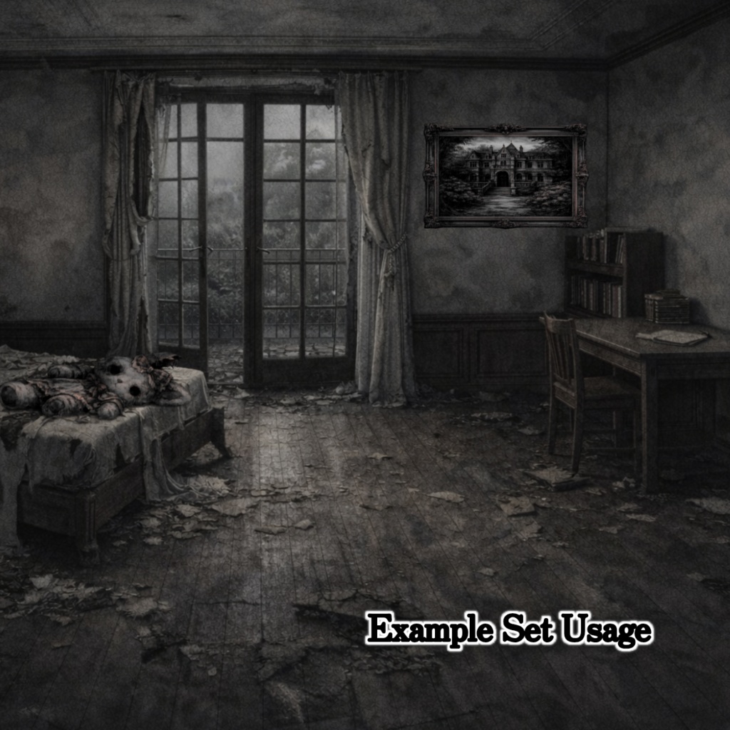 廃墟の洋館TRPG小物素材集② Ruined Mansion Props Set Vol.2