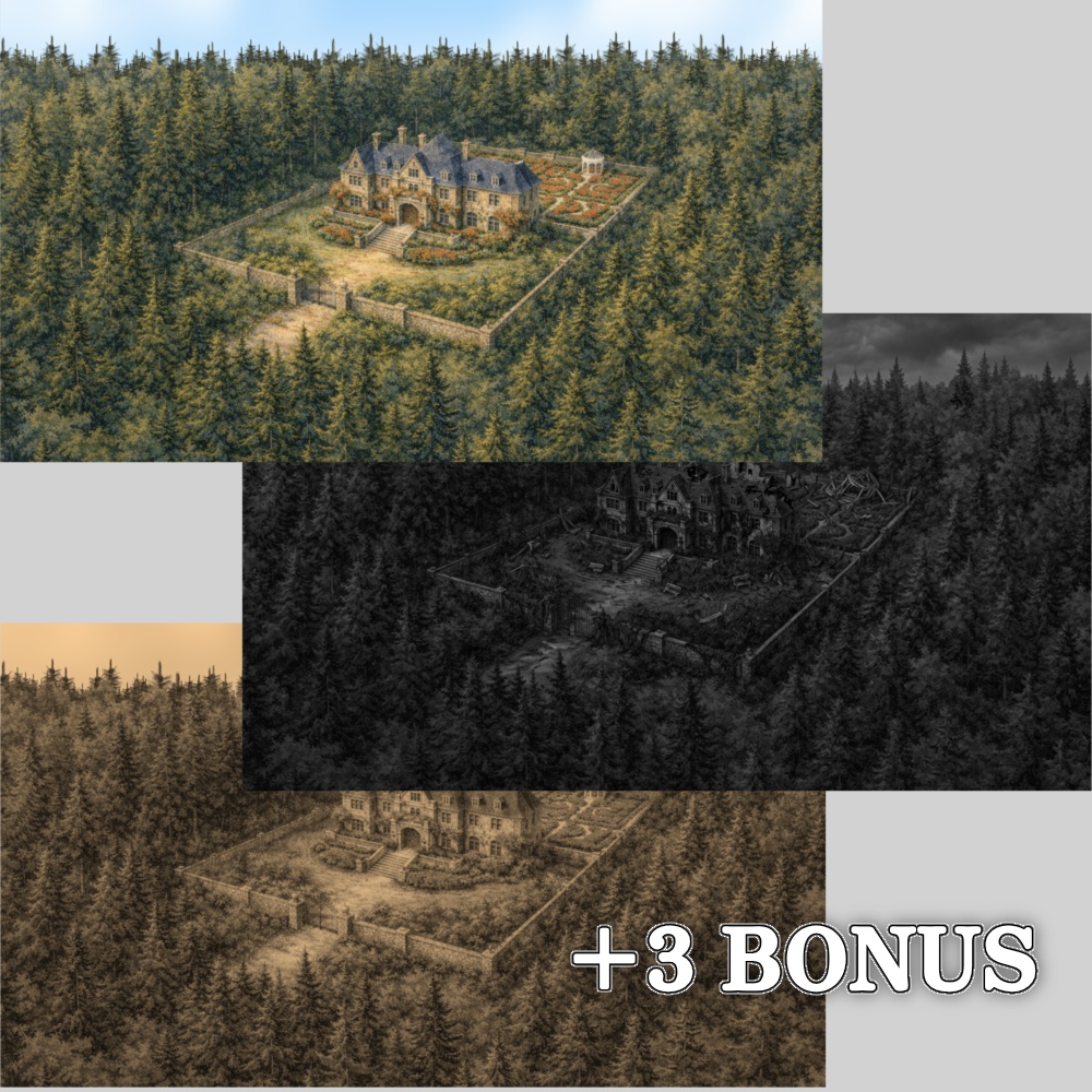 TRPG背景素材集 薔薇・廃墟・追憶の洋館セット/TRPG Background Asset Set Rose / Ruined / Memories Mansion