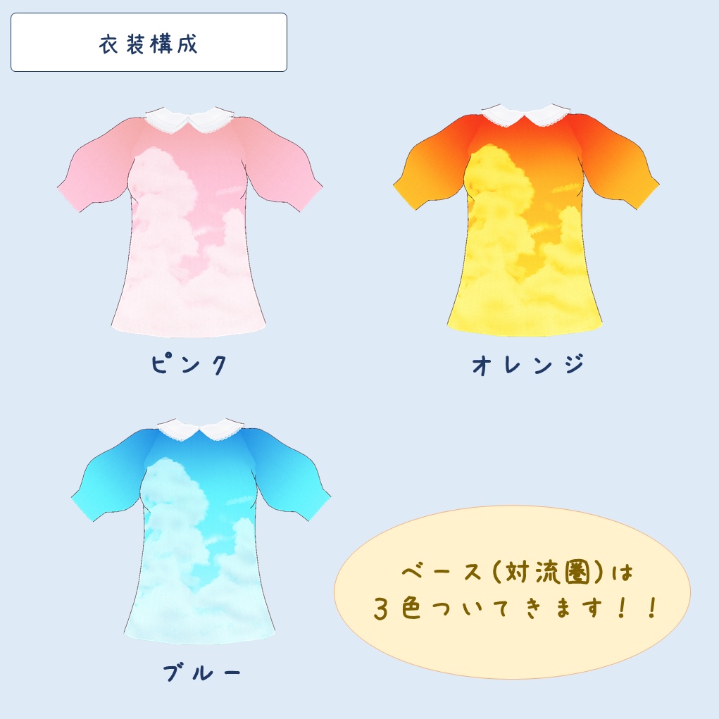 【VRoid】大気構成レイヤードブラウス