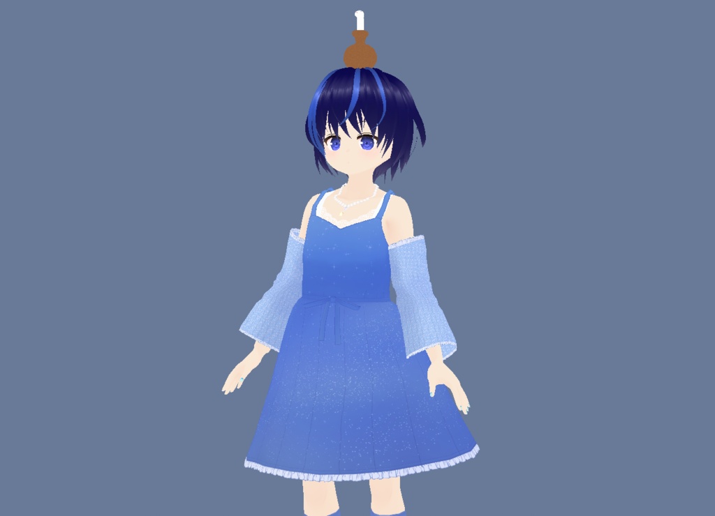 【VRoid】頭のせ白ヘビさん