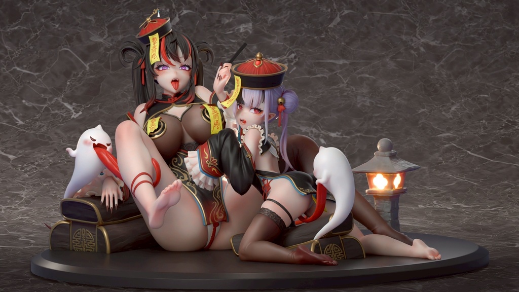 「委託販売」ゾンビ姉妹 黒纓と紅綾・未塗装オリジナルガレージキット