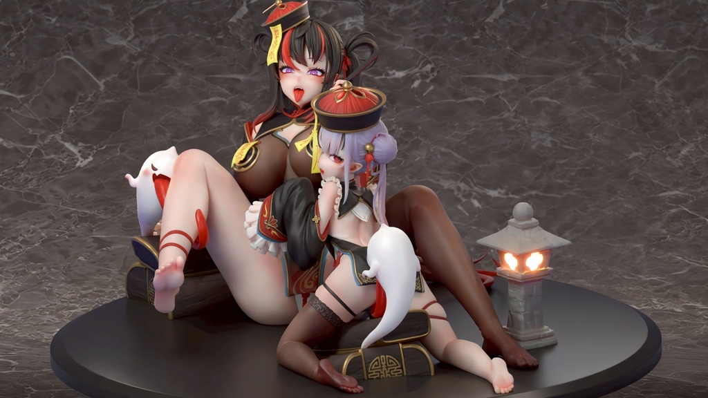 「委託販売」ゾンビ姉妹 黒纓と紅綾・未塗装オリジナルガレージキット