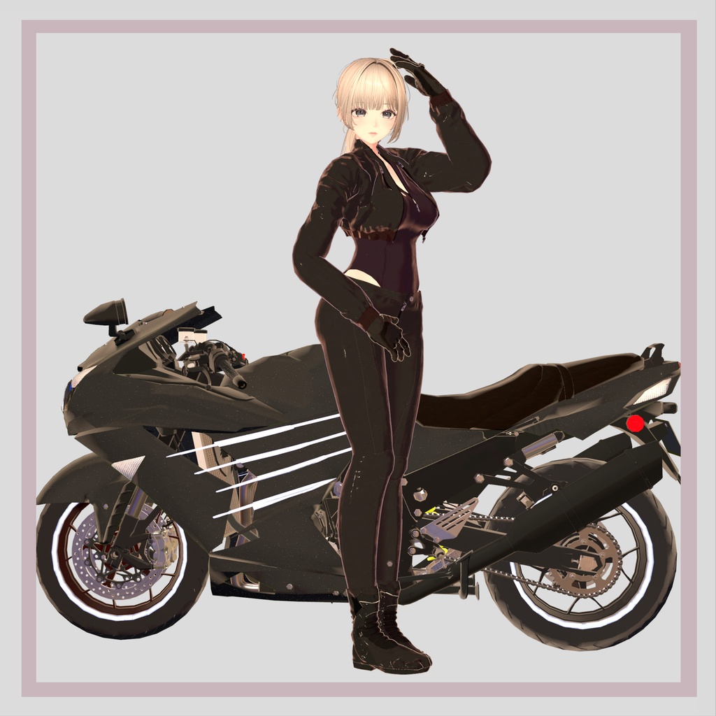 バイクモデル KC1400A20 とバイク衣装(Motorcycle Gear)