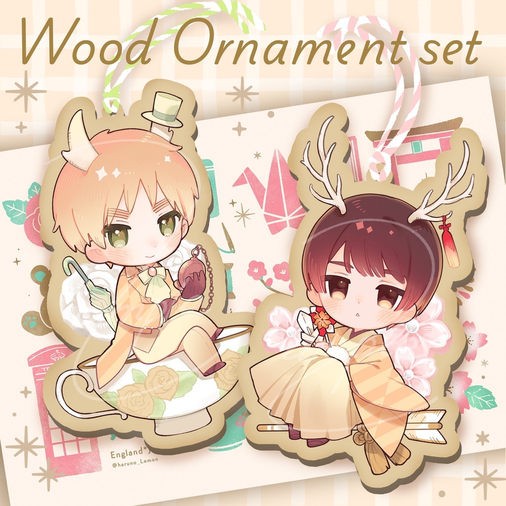 【朝菊】つのしま木製オーナメントセット