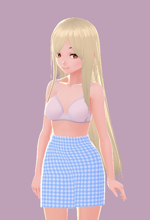 VRoid plaid blue skirt ブルーチェック柄スカート