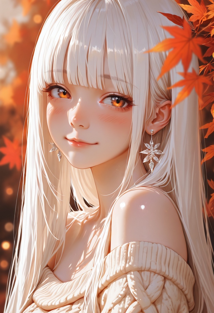 四季シリーズ 壁紙4枚セット【無料配布】｜白髪の女の子（春夏秋冬）