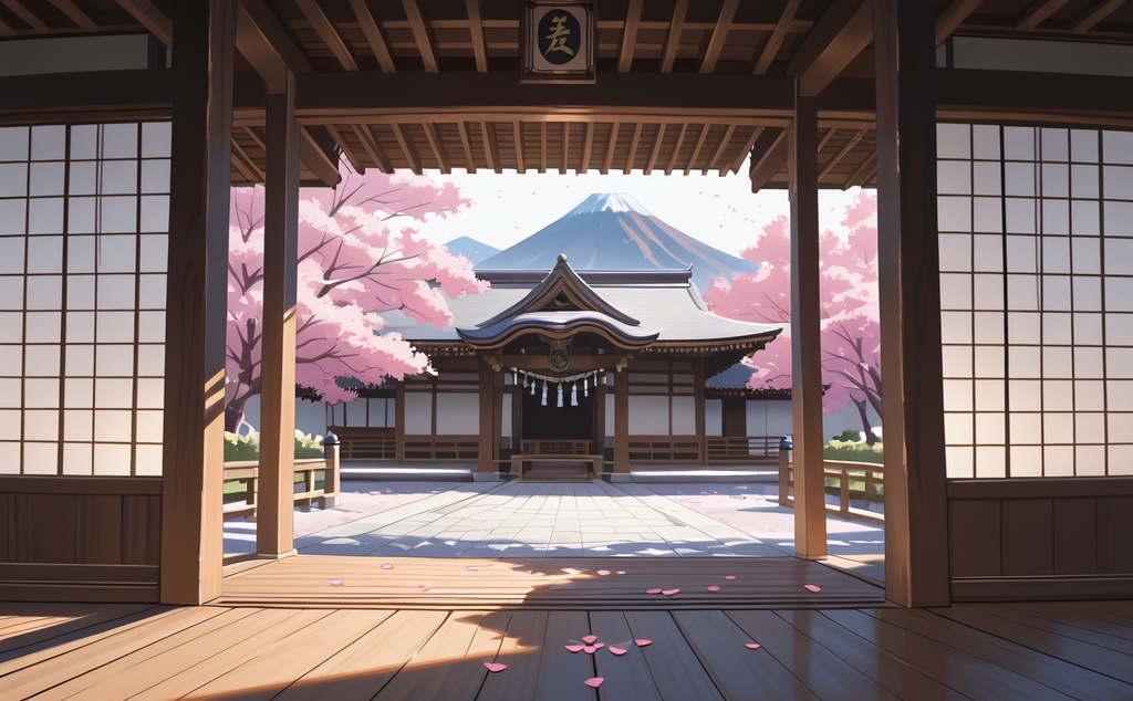 京都背景イラスト5枚セット(神社参道・竹林の鳥居・紅葉の路地・提灯小路)【商用利用可】