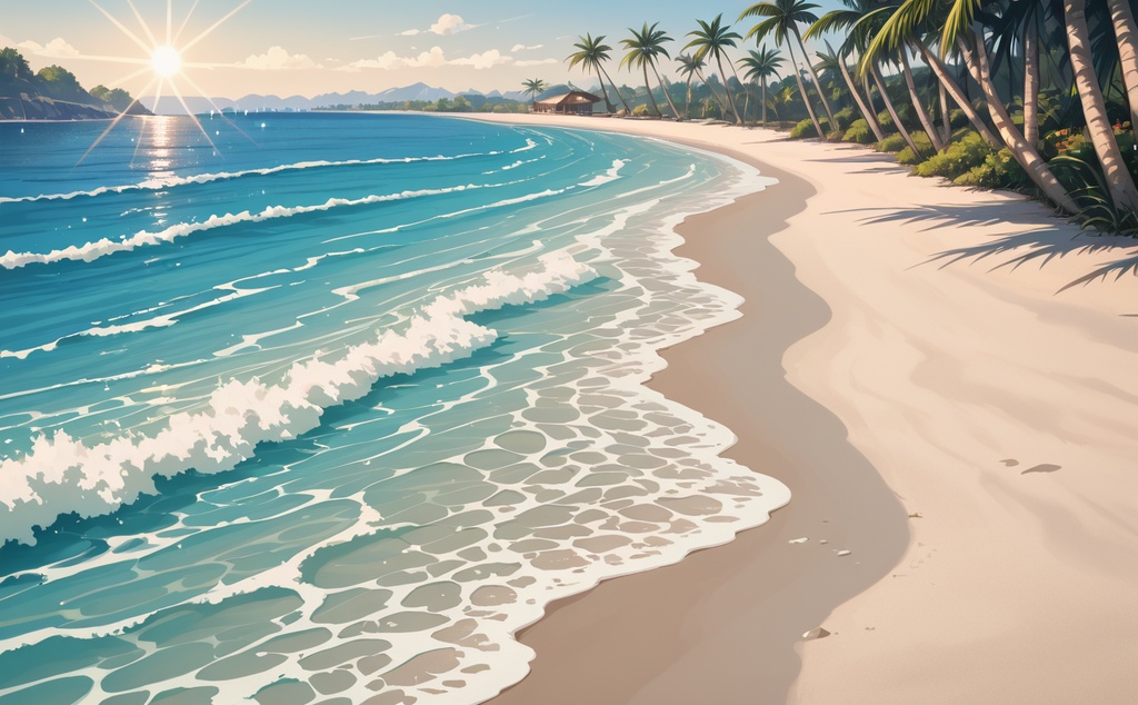 【背景素材】ビーチ・南国リゾート - 背景イラスト5点セット（商用利用可）