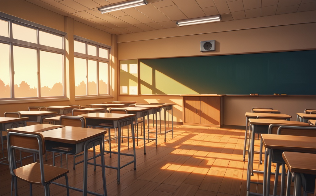 【背景素材】教室・学び舎の路地 - 背景イラスト5点セット（商用利用可）