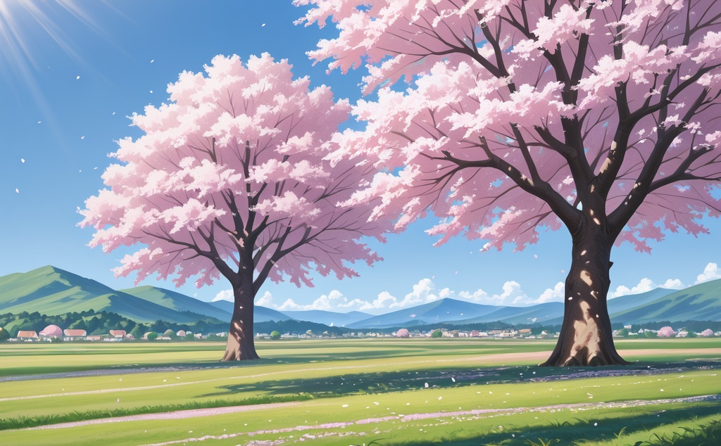 【背景素材】桜・彩る小径 - 背景イラスト5点セット（商用利用可）