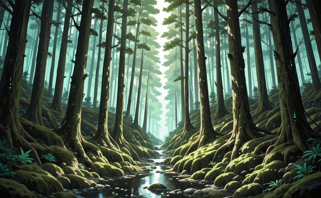 【背景素材】山と水辺の静寂 - 背景イラスト5点セット（商用利用可）
