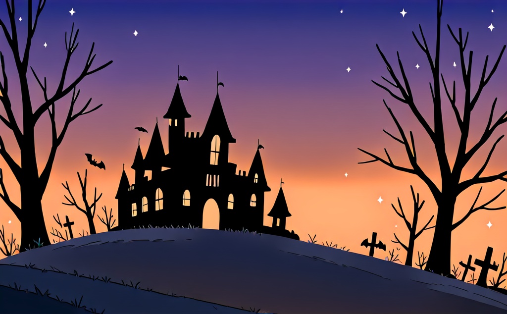 【ハロウィン背景】ゴシックの城と夕焼け 5枚セット|ノベルゲーム・TRPG・小説挿絵に|商用利用可・クレジット不要