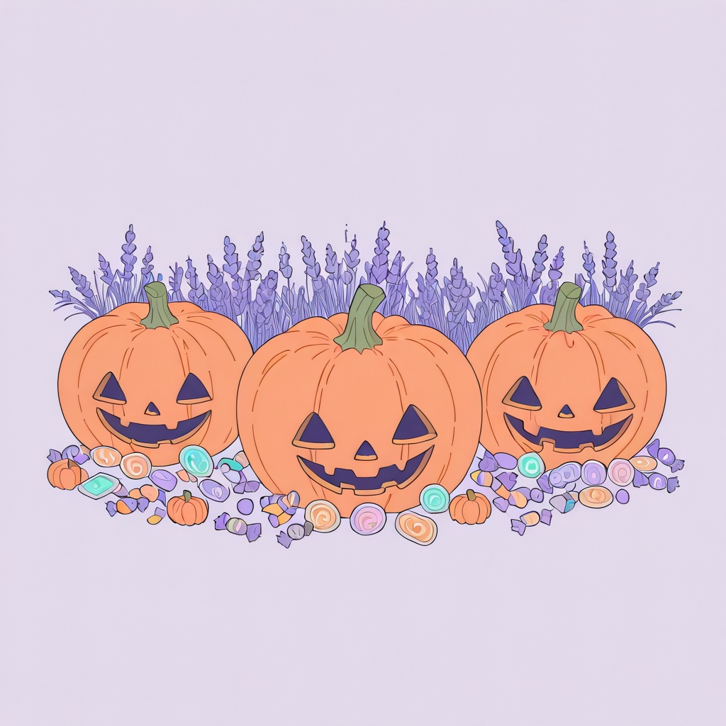 【ハロウィン素材】かぼちゃ・黒猫・ガーランドの飾りイラスト 5枚セット|告知画像・チラシ・SNS投稿に|商用利用可・クレジット不要