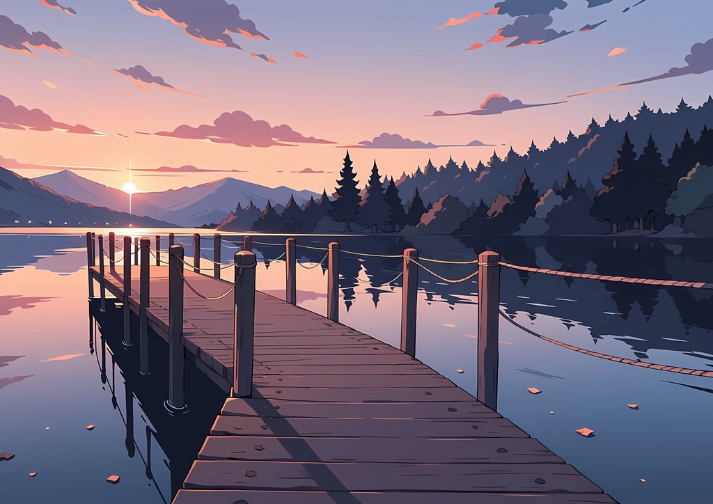 【商用利用可】紺髪の白サンドレス少女のイラスト+同じ場面の人物なし背景 11枚セット|紺野汐里