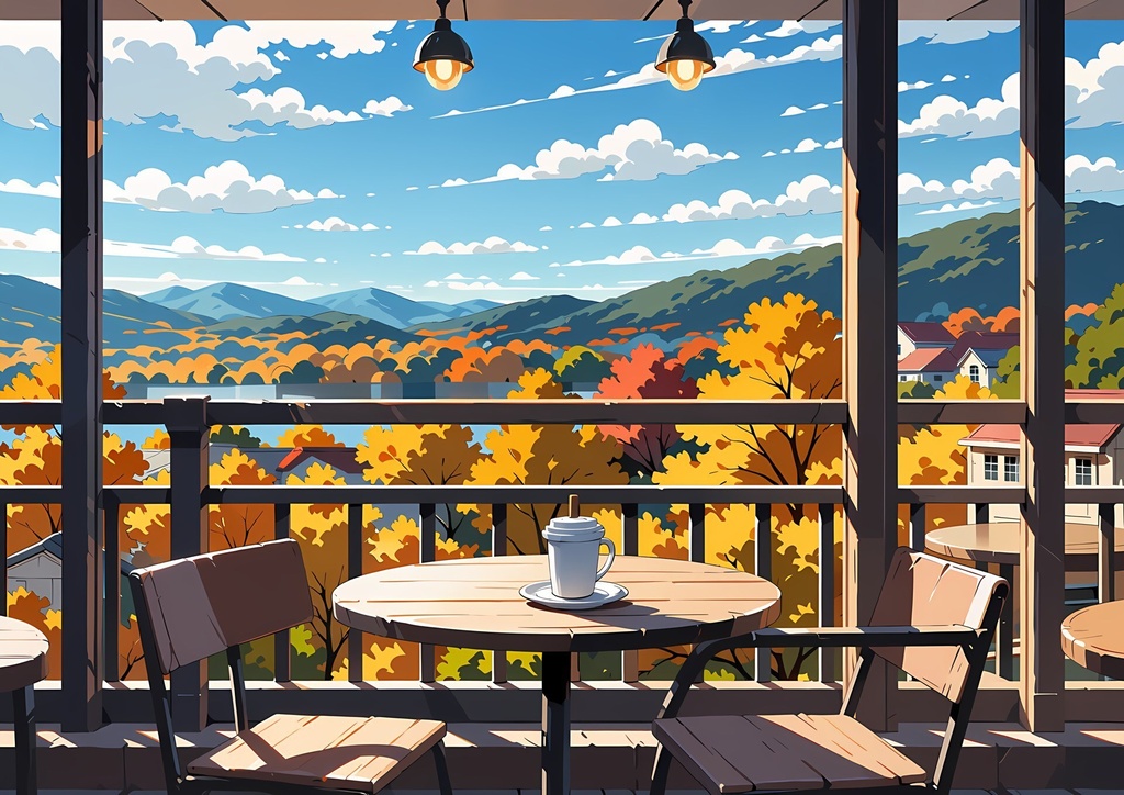 【商用利用可】ブラウンのポニーテールにトレンチコートの女性のイラスト+同じ場面の人物なし背景 11枚セット|栗原茉由