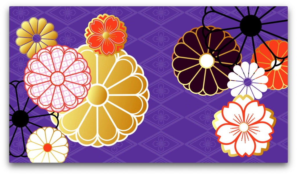 菊【動画素材・アニメーション】3色あり