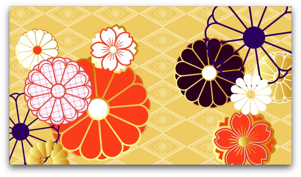 菊【動画素材・アニメーション】3色あり