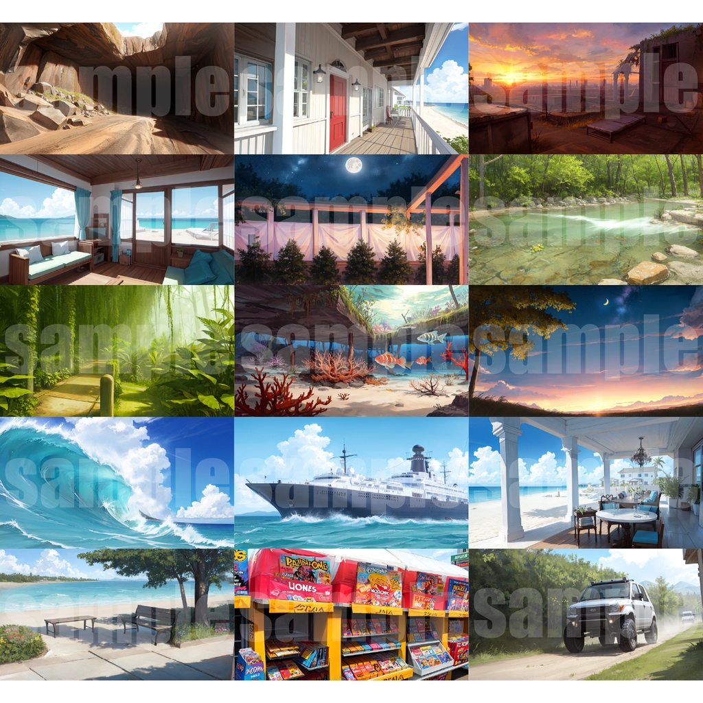 シグラルAI素材集『夏背景編』