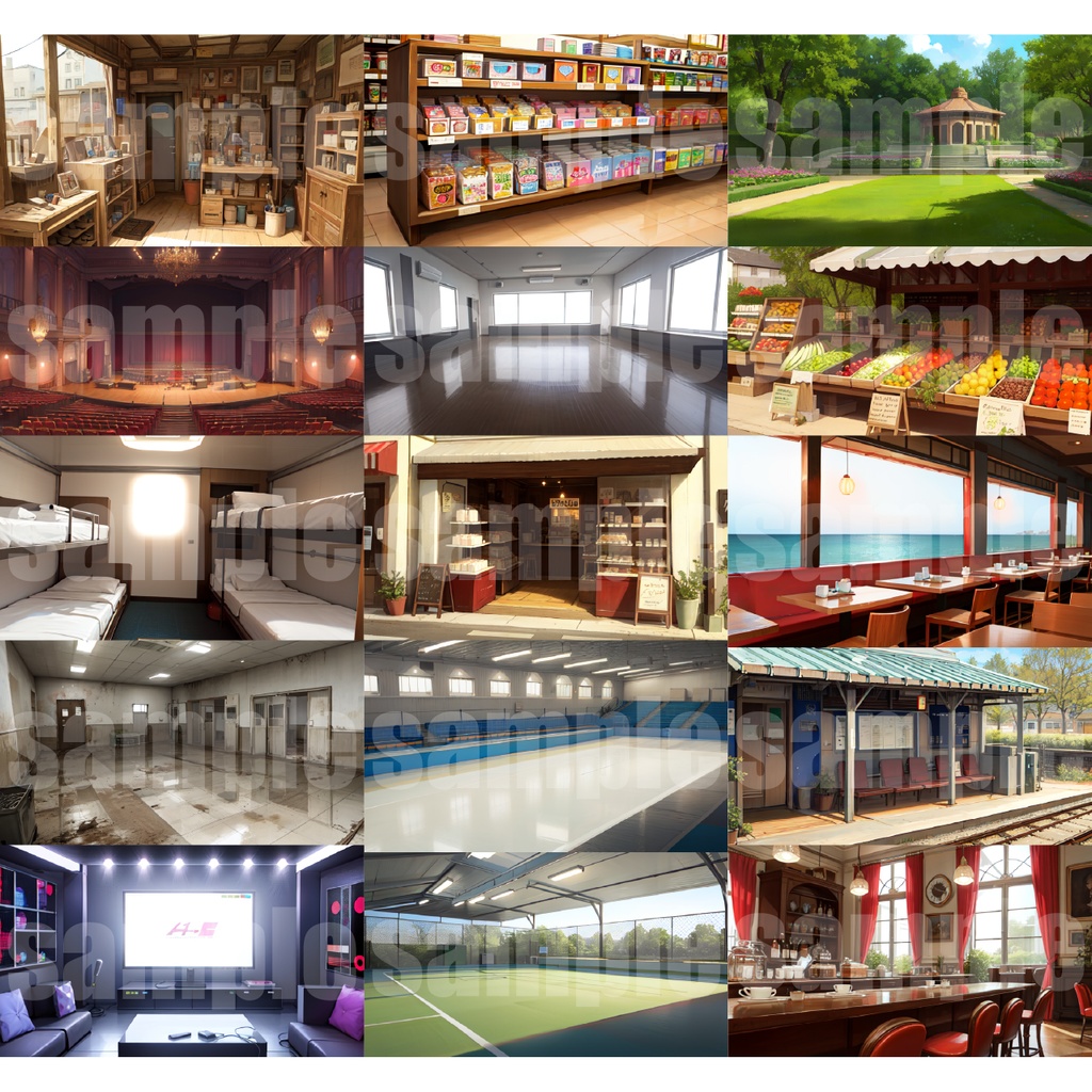 シグラルAI素材集『店舗・施設背景編』