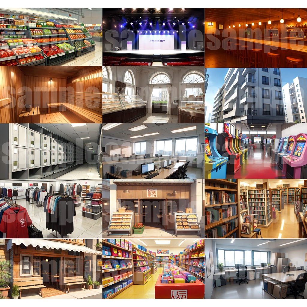 シグラルAI素材集『店舗・施設背景編』