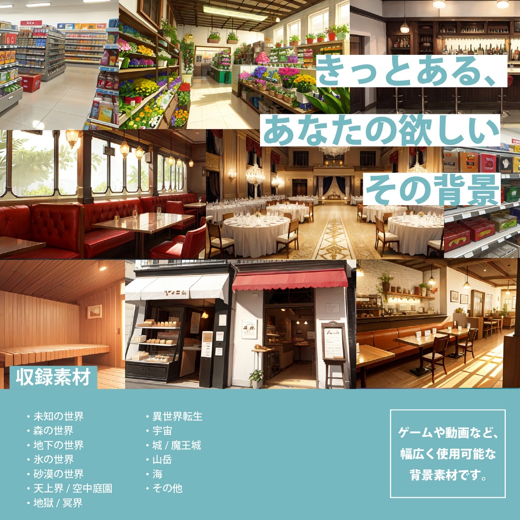 シグラルAI素材集『店舗・施設背景編』