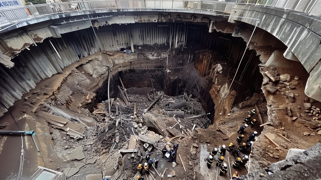 道路崩落事故
