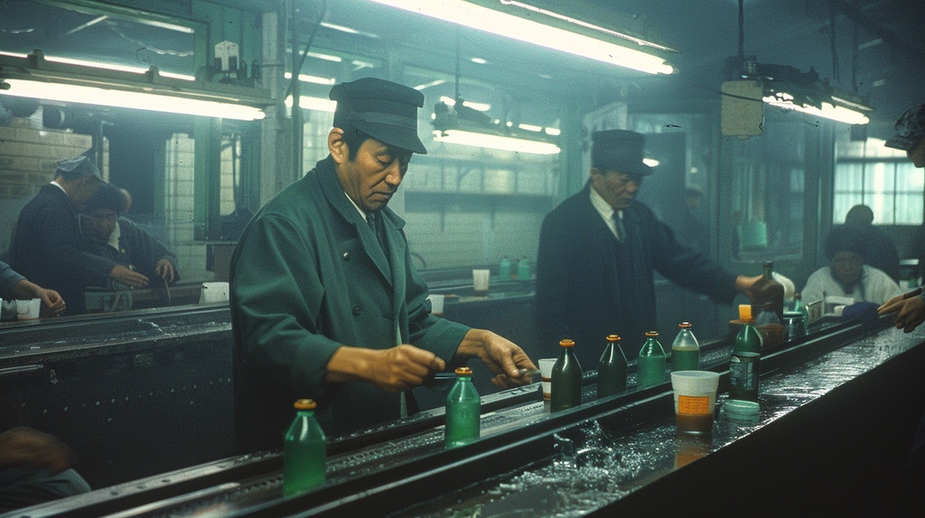 1880年代の駅構内で働く男たち