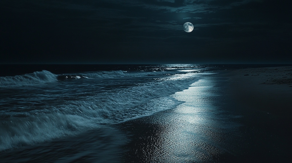 月夜のビーチ