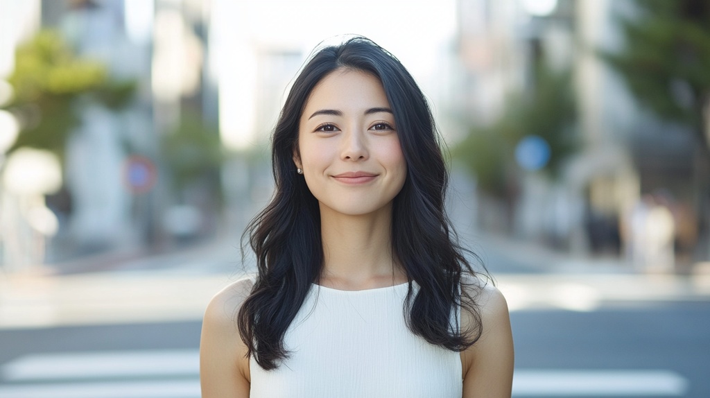 若奥様と都内交差点にて