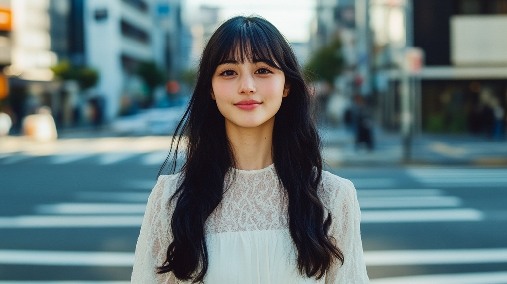 若奥様と都内交差点にて