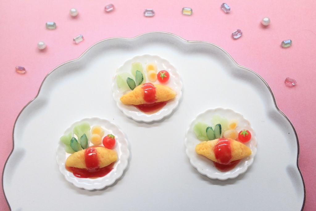 ミニチュアフード オムライス🍅🍳🍚