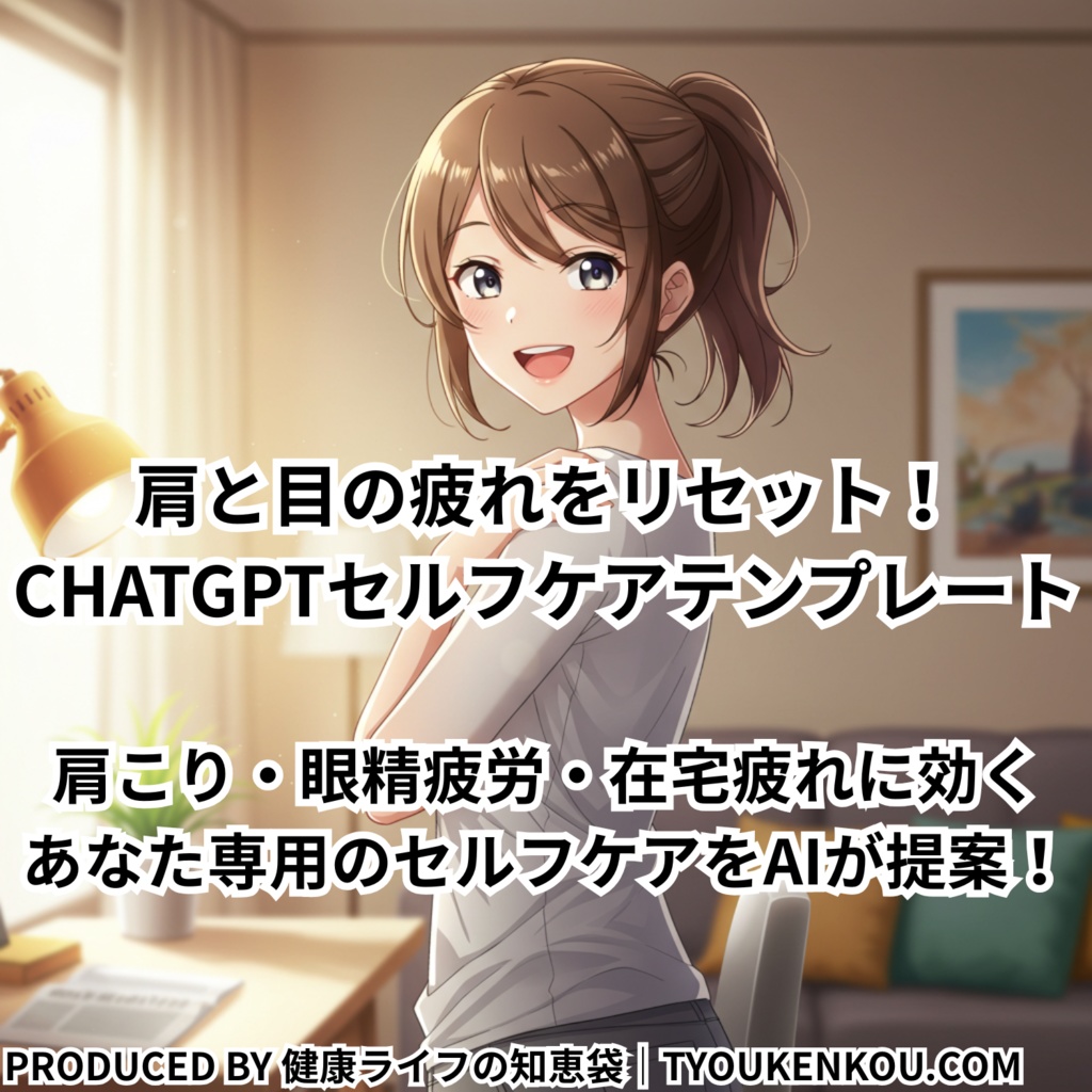 肩と目の疲れをリセット!ChatGPTセルフケアテンプレート【夜の不調に】