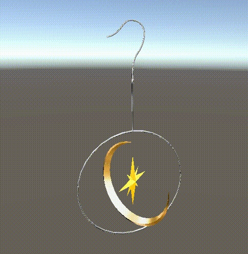 【VRChat】 Moon ear ring 月のイヤリング