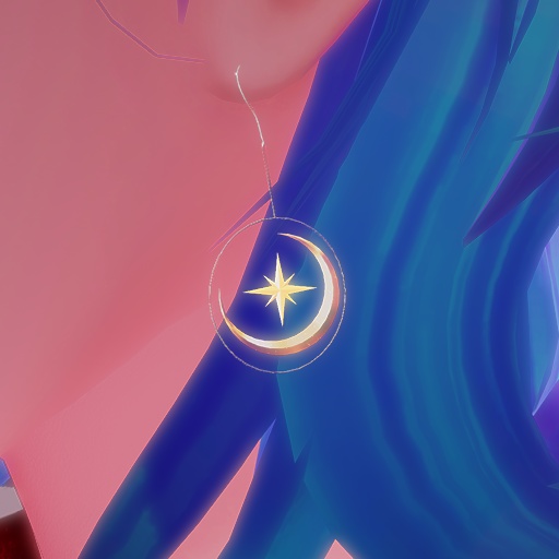【VRChat】 Moon ear ring 月のイヤリング