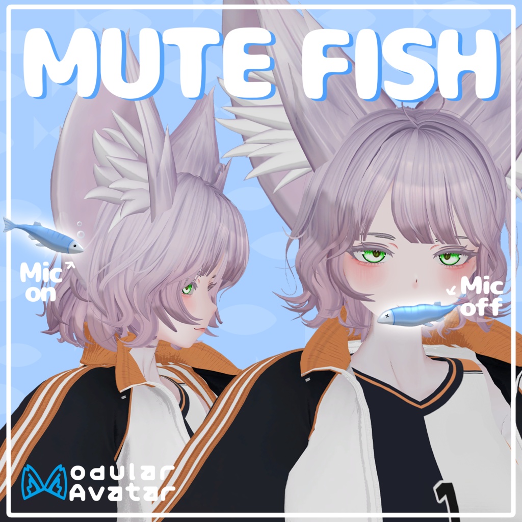 [MA対応]ミュートすると口にくわえる魚！ギミック