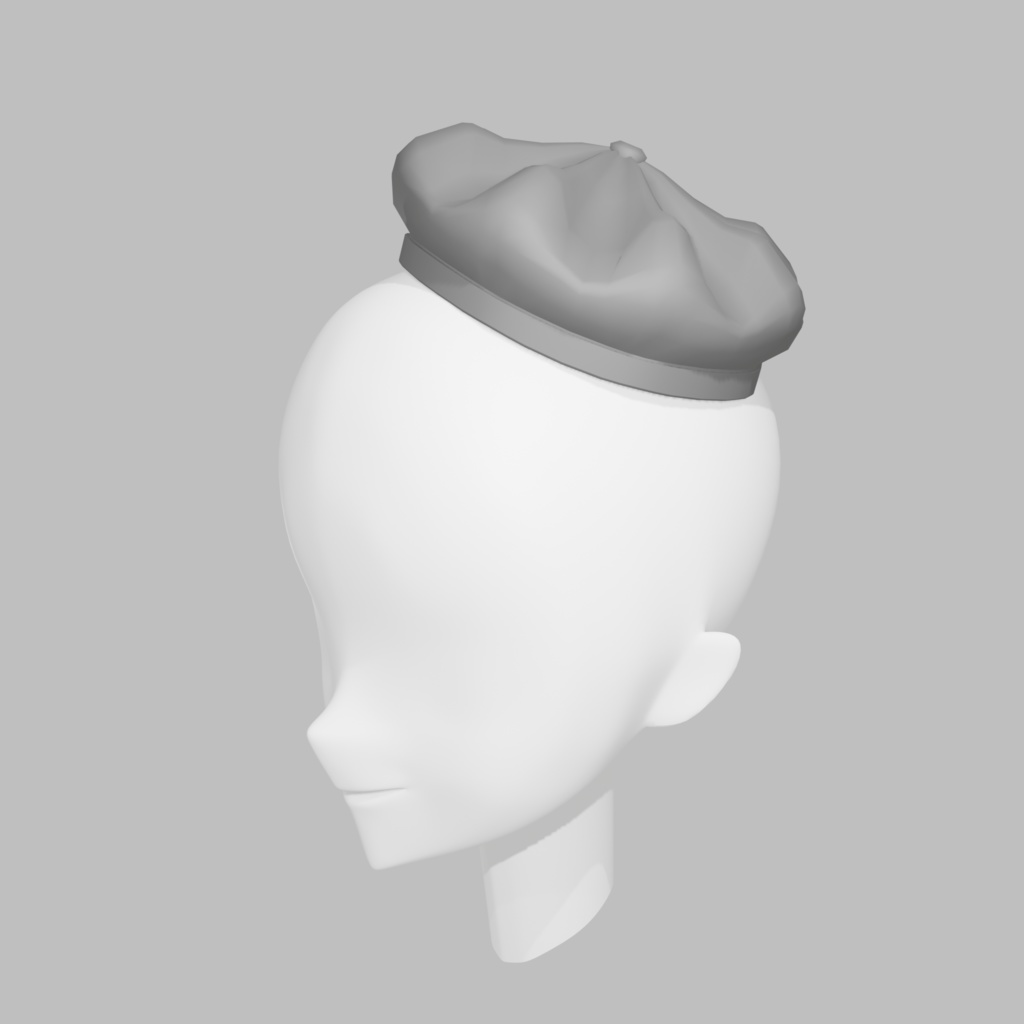 【VRChat向け】ベレー帽 3Dモデル
