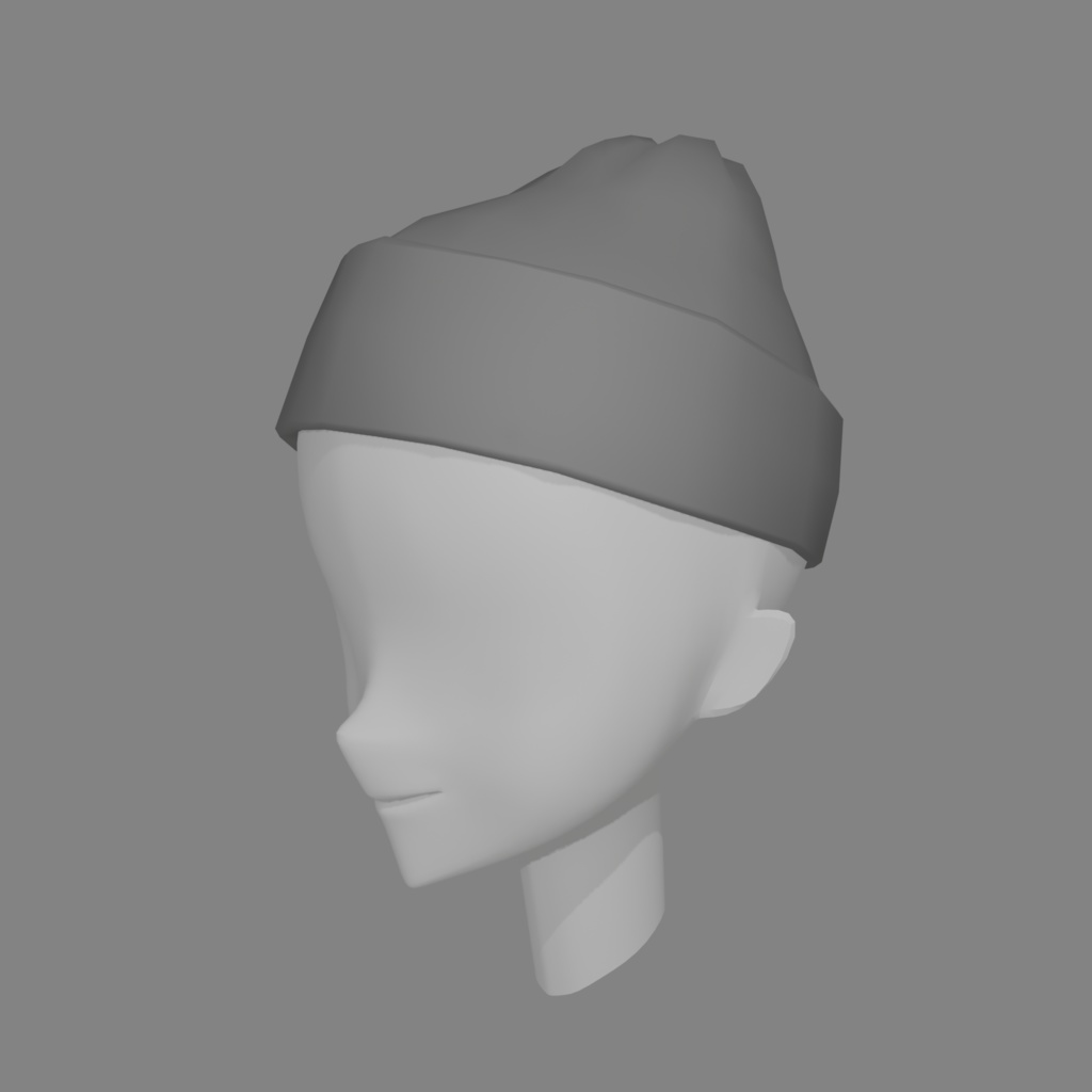 【VRChat向け】ニット帽（浅め） 3Dモデル（Prefab付）