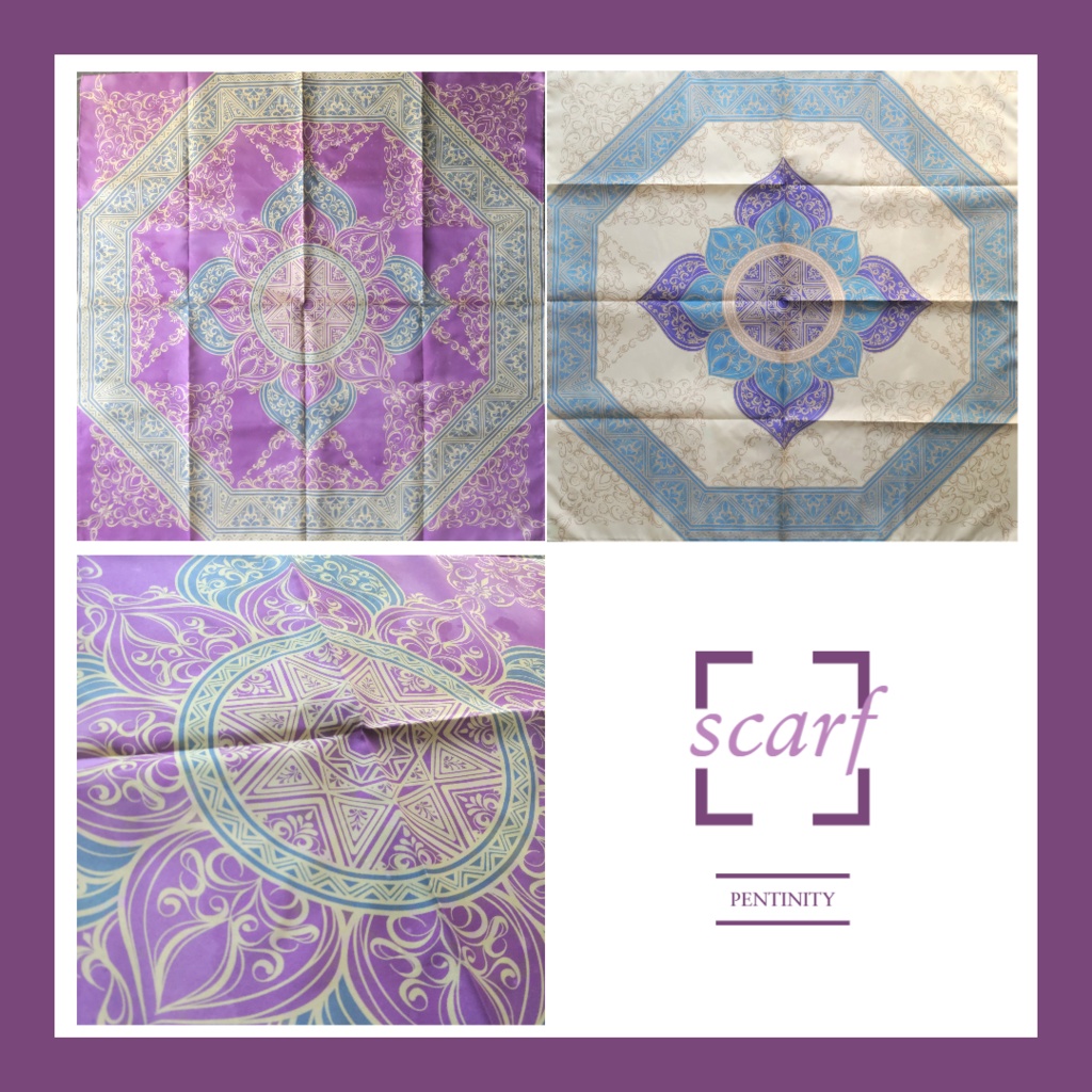 アウトレット：スカーフ（パープル/クリーム）