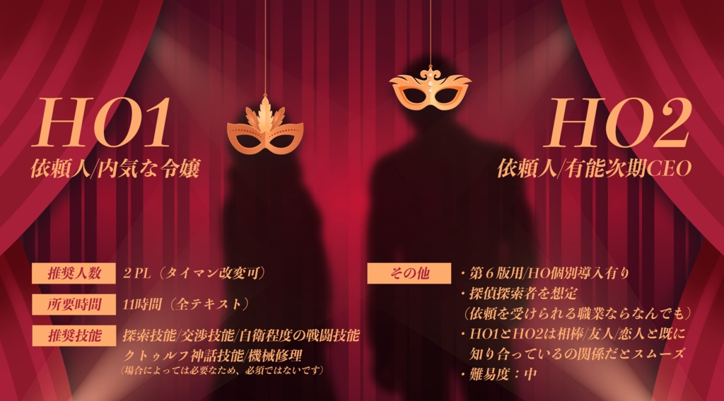 【クトゥルフ神話TRPGシナリオ】掌握にマスカレード|SPLL:E199342