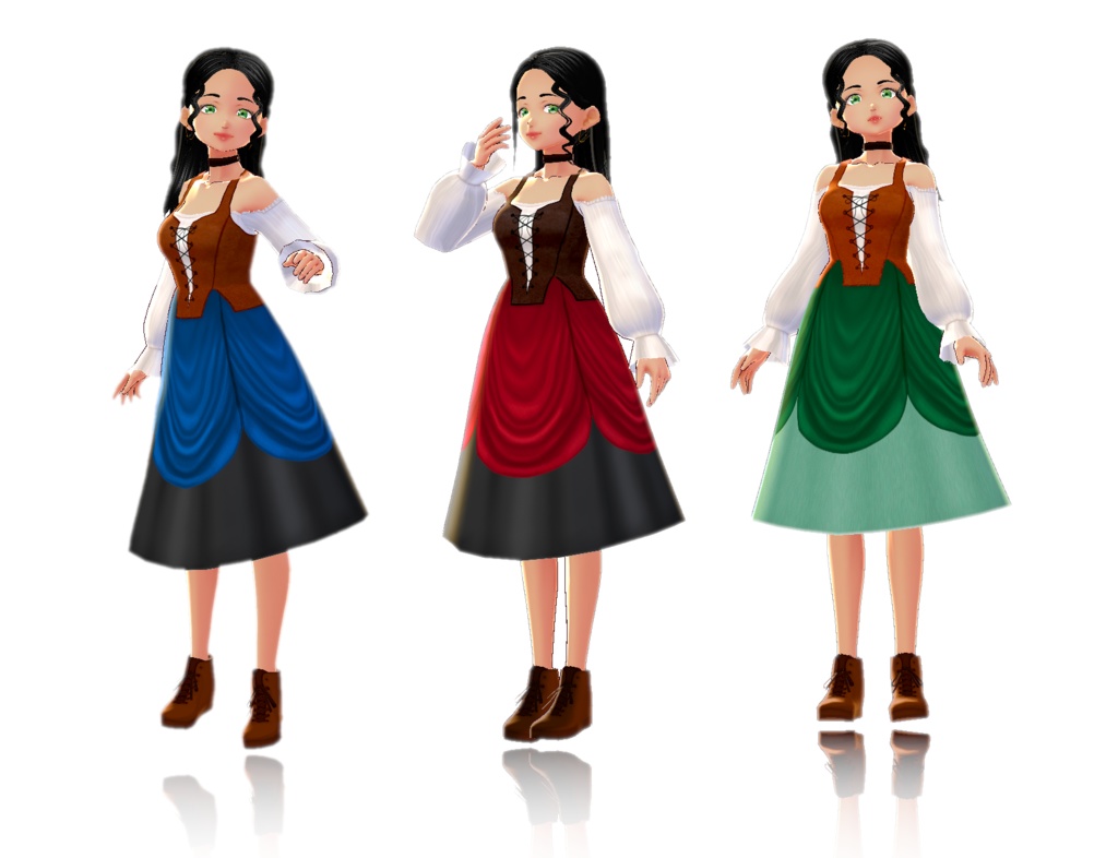 Pirate girl 3D model VRM VRoid