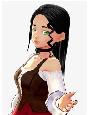 Pirate girl 3D model VRM VRoid