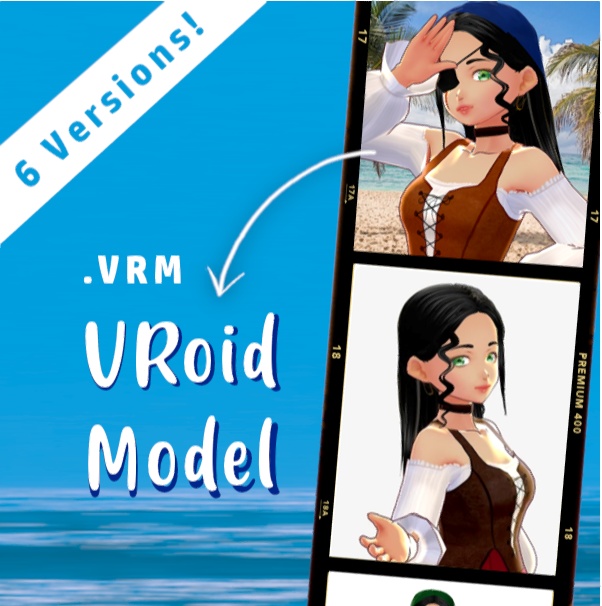 Pirate girl 3D model VRM VRoid